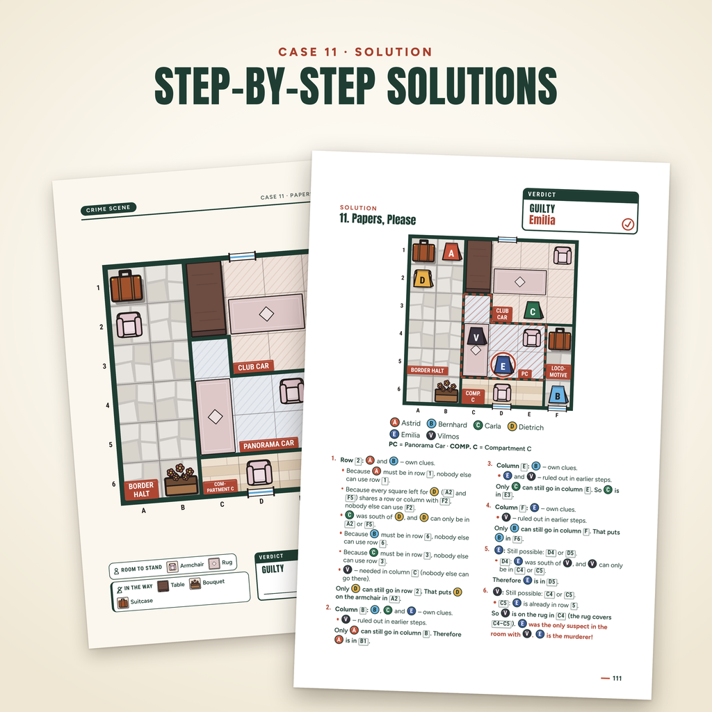 Murder on the Rails – English edition: step-by-step solution
